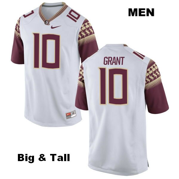 Men's NCAA Nike Florida State Seminoles #10 Anthony Grant College Big & Tall White Stitched Authentic Football Jersey OCC0369JH